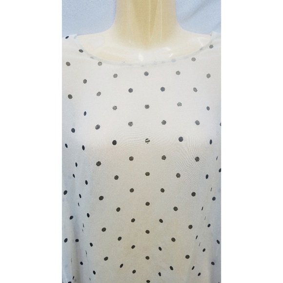 Be...Tween by YOOX White/Black Polka Dot Top M - Picture 2 of 7